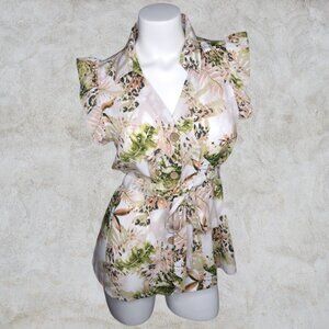 L.I.F.E. Love Is For Eternity Sleeveless Ruffle Button Up Women's Blouse